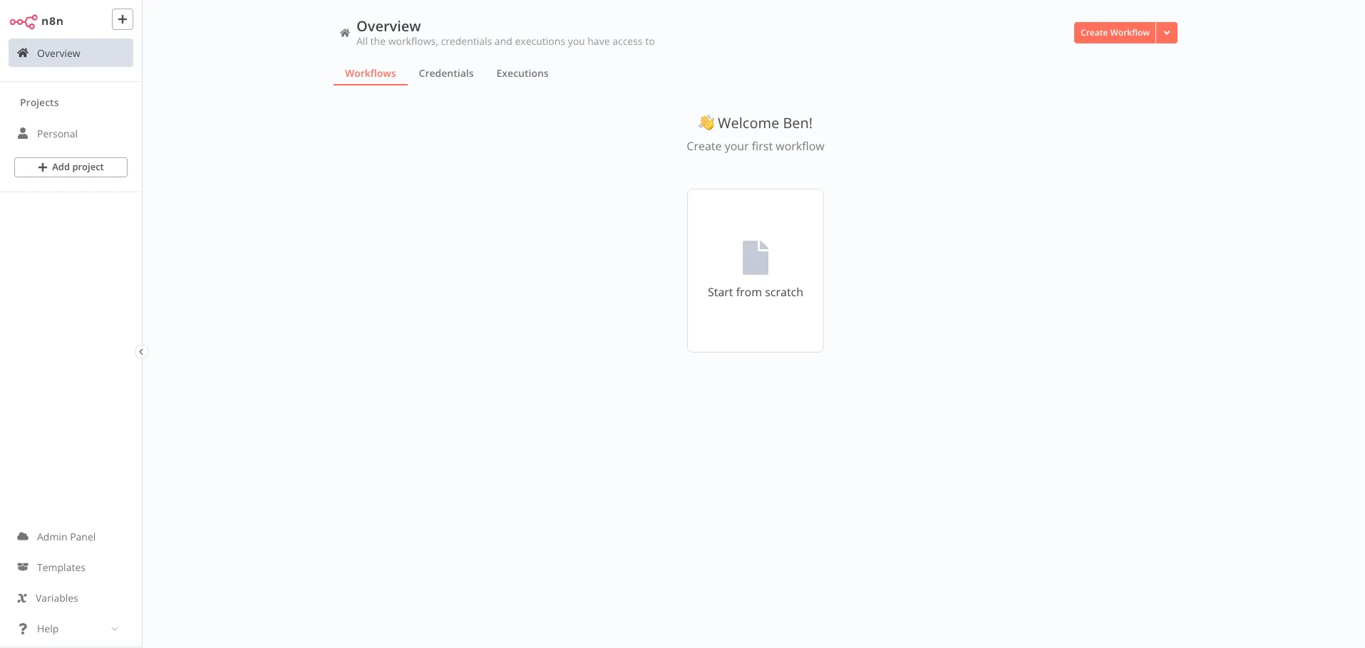 n8n workflow page