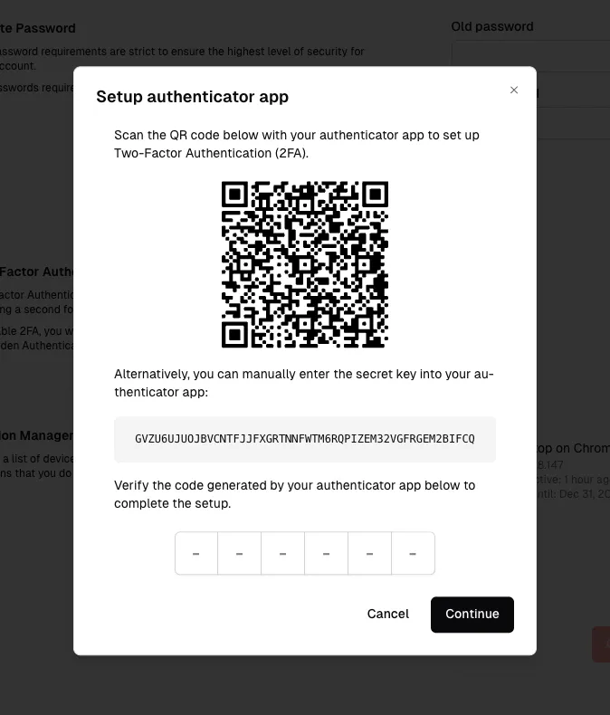 Setup Authenticator App